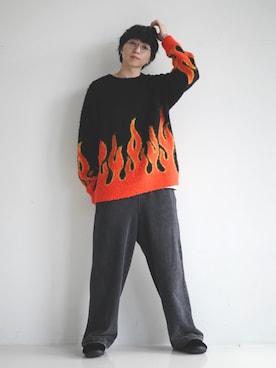 「アイテム（スウェットパンツ）」を使った、SUDOさん（メンズ・186cm）の秋コーディネート