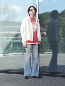 「はじめましてコーデ」｜「アイテム（ブルゾン）」を使った、SUDOさん（メンズ・186cm）の春コーディネート