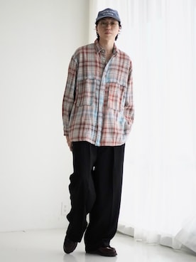 「B:MING by BEAMS（ビーミングバイビームス）のコーデュロイ 刺繍 メッセージ キャップ（キャップ）」を使った、SUDOさん（メンズ・186cm）の夏コーディネート