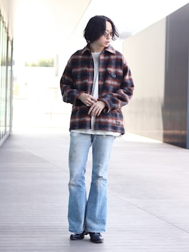 「PENDLETON（ペンドルトン）のアイテム（ブルゾン）」を使った、SUDOさん（メンズ・186cm）の秋コーディネート
