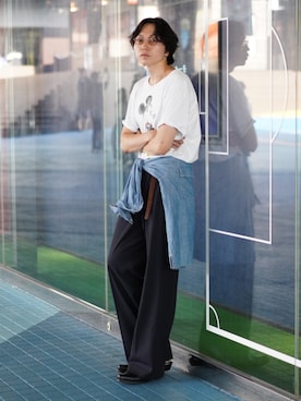 「アイテム（パンツ）」を使った、SUDOさん（メンズ・186cm）の夏コーディネート
