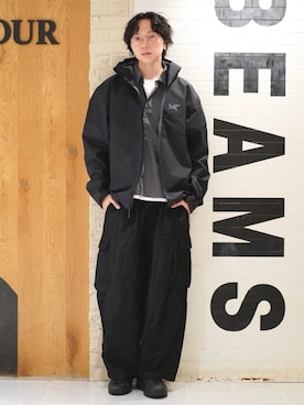 「BEAMS（ビームス）のショート スリットシャツ（シャツ/ブラウス）」を使った、SUDOさん（メンズ・186cm）の夏コーディネート