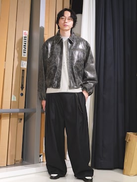 「アイテム（トップス）」を使った、SUDOさん（メンズ・186cm）の冬コーディネート