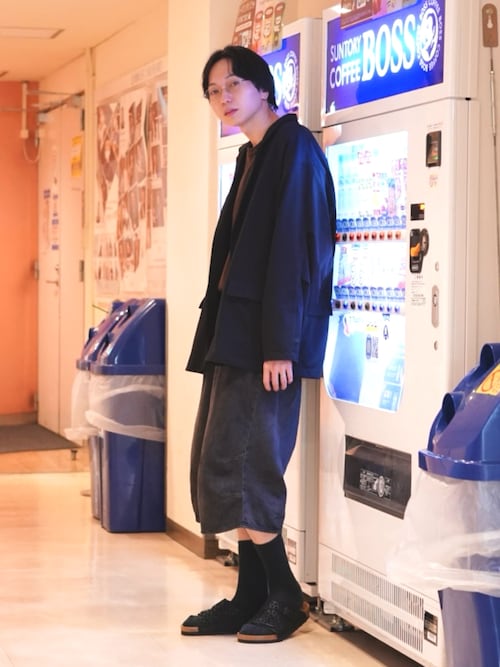 BEAMS 5ポケット クウォーターレングス ワイドデニム ブラックS BEAMS（ビームス）5ポケット クウォーターレングス ワイドデニム