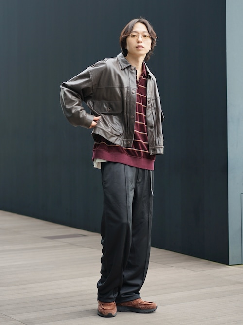 ワイドショートフィット シープレザー ジャケット（ブルゾン