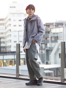 「BEAMS（ビームス）のアイテム（デニムジャケット）」を使った、SUDOさん（メンズ・186cm）の冬コーディネート