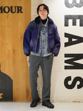 「アイテム（トップス）」を使った、SUDOさん（メンズ・186cm）の冬コーディネート