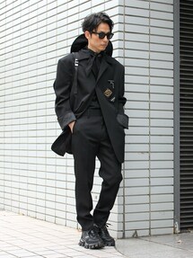 A14821 美品　ユウキハシモト　パイソン柄　サテンシャツ　ブラウン系　44 YUKI HASHIMOTO 24SS メッシュオープンカラーシャツ 開襟 ユウキ