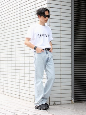 「rokh H&Mのストレートデニム（デニムパンツ）」を使った、neederさん（メンズ・165cm・40代）の夏コーディネート