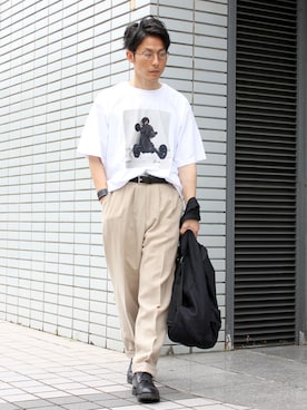 「soe（ソーイ）のアイテム（シューズ）」を使った、neederさん（メンズ・165cm）の夏コーディネート
