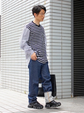 「MSGM（エムエスジーエム）のアイテム（バッグ）」を使った、neederさん（メンズ・165cm）の夏コーディネート