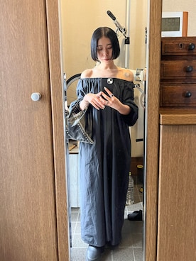 「AP STUDIO（エーピーストゥディオ）のアイテム（ワンピース/ドレス）」を使った、yunaさん（レディース・157cm）の夏コーディネート