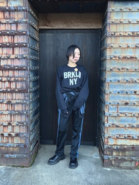 「Needles（ニードルス）のアイテム（オールインワン・サロペット）」を使った、yunaさん（レディース・157cm）の冬コーディネート