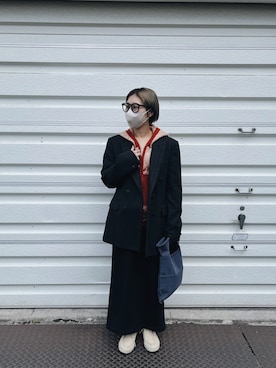 「カウチンセーター」｜「アイテム（ジャケット/アウター）」を使った、yunaさん（レディース・157cm）の冬コーディネート