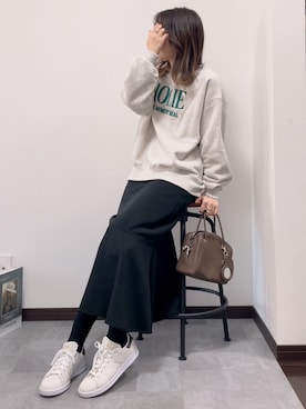 「one after another NICE CLAUP（ワンアフターアナザーナイスクラップ）のアイテム（スウェット）」を使った、紗衣さん（レディース・158cm）の冬コーディネート