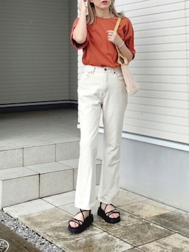 「apres jour（アプレジュール）のアイテム（パンツ）」を使った、紗衣さん（レディース・158cm）の夏コーディネート