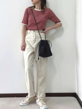 「apres jour（アプレジュール）のアイテム（パンツ）」を使った、紗衣さん（レディース・158cm）の夏コーディネート
