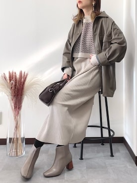 「select MOCA（セレクトモカ）のアイテム（その他アウター）」を使った、紗衣さん（レディース・158cm）の冬コーディネート
