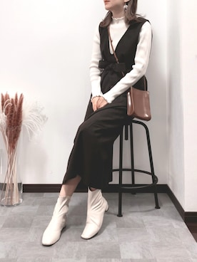 「アンブルネージュ」｜「アイテム（ワンピース/ドレス）」を使った、紗衣さん（レディース・158cm）の秋コーディネート