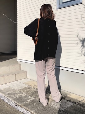 「DHOLIC（ディーホリック）のアイテム（スラックス）」を使った、紗衣さん（レディース・158cm）の秋コーディネート