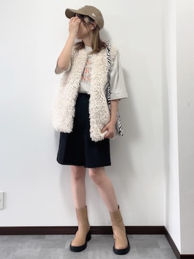 「one after another NICE CLAUP（ワンアフターアナザーナイスクラップ）のアイテム（ブーツ）」を使った、紗衣さん（レディース・158cm）の秋コーディネート