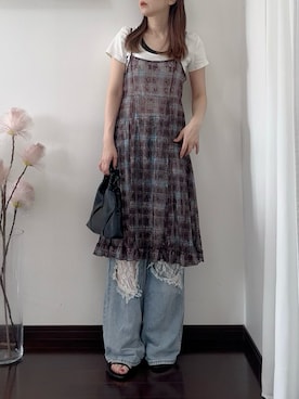 「アイテム（ワンピース）」を使った、紗衣さん（レディース・158cm）の夏コーディネート