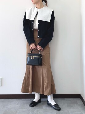 「Adoon plain（アドーンプレーン）のアイテム（スカート）」を使った、紗衣さん（レディース・158cm）の冬コーディネート