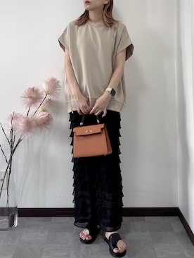 「おしゃれスタ（オシャレスタ）のアイテム」を使った、紗衣さん（レディース・158cm）の夏コーディネート