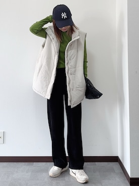 「秋先取りコーデ」｜「アイテム（スウェットパンツ）」を使った、紗衣さん（レディース・158cm）の秋コーディネート