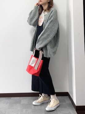 「tiptop（ティップトップ）の前後2wayニットカーディガン（カーディガン/ボレロ）」を使った、紗衣さん（レディース・158cm）の秋コーディネート