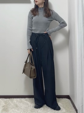 「アイテム（ハンドバッグ）」を使った、紗衣さん（レディース・158cm）の秋コーディネート