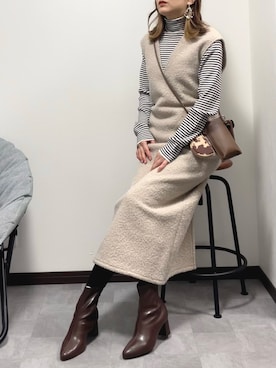 「classicalelf（クラシカルエルフ）のアイテム（ワンピース）」を使った、紗衣さん（レディース・158cm）の秋コーディネート