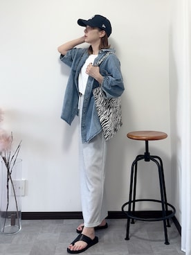 「しまむら（シマムラ）のアイテム（スカート）」を使った、紗衣さん（レディース・158cm）の夏コーディネート