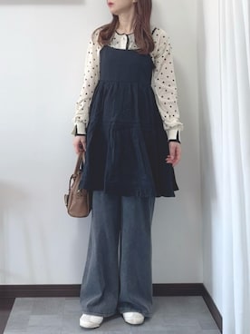 「tiptop（ティップトップ）のアイテム（ワンピース/ドレス）」を使った、紗衣さん（レディース・158cm）の春コーディネート