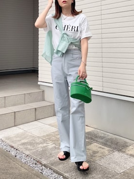 「ABITOKYO（アビトーキョー）のアイテム（パンツ）」を使った、紗衣さん（レディース・158cm）の夏コーディネート