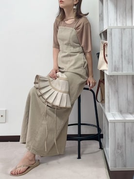 「アンブルネージュ」｜「アイテム（ワンピース/ドレス）」を使った、紗衣さん（レディース・158cm）の夏コーディネート