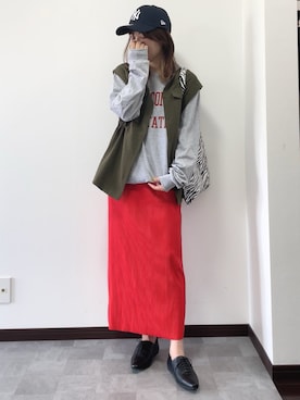 「ジレ」｜「アイテム（ブルゾン）」を使った、紗衣さん（レディース・158cm）の秋コーディネート