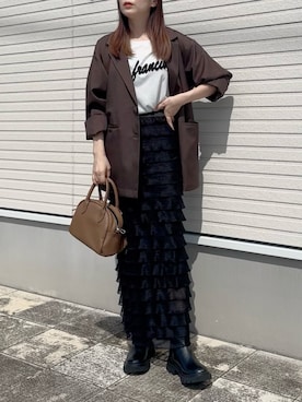 「アイテム（シューズ）」を使った、紗衣さん（レディース・158cm）の夏コーディネート