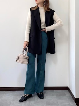 「vis-`a-vis（ビサビ）のアイテム（パンツ）」を使った、紗衣さん（レディース・158cm）の秋コーディネート