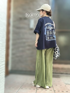 「秋服」｜「アイテム（帽子）」を使った、🅗🅐🅡🅤さん（レディース・146cm）の秋コーディネート