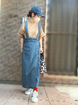 「アイテム（サロペット/オーバーオール）」を使った、🅗🅐🅡🅤さん（レディース・146cm）の秋コーディネート