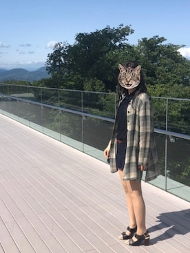「ORiental TRaffic（オリエンタルトラフィック）のアイテム（サンダル、ブラック系）」を使った、ちゃんさん（レディース・154cm）の春コーディネート