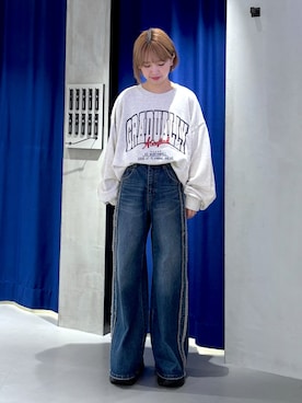 「メンズライクコーデ」｜「アイテム（ブーツ）」を使った、ミハルさん（レディース・152cm）の秋コーディネート