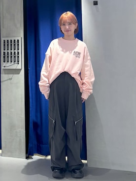 「150cm台コーデ」｜「アイテム（カーゴパンツ）」を使った、ミハルさん（レディース・152cm）の冬コーディネート