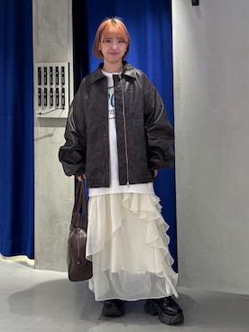「PAGEBOY（ページボーイ）のアイテム（ブルゾン）」を使った、ミハルさん（骨格ウェーブ・レディース・152cm）の冬コーディネート