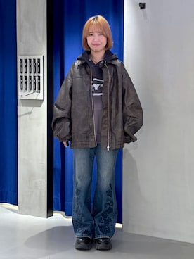 「アイテム（ブルゾン）」を使った、ミハルさん（レディース・152cm）の冬コーディネート