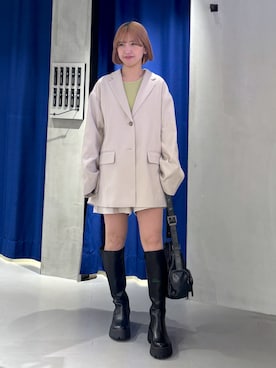 「PAGEBOY（ページボーイ）のアイテム（ジャケット/アウター）」を使った、ミハルさん（骨格ウェーブ・レディース・152cm）の冬コーディネート