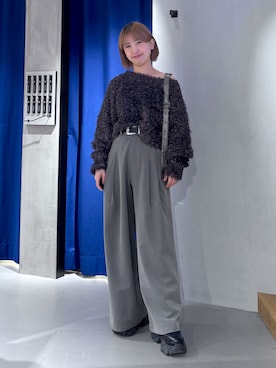 「PAGEBOY（ページボーイ）のアイテム（スラックス）」を使った、ミハルさん（骨格ウェーブ・レディース・152cm）の冬コーディネート
