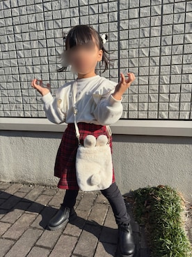 「アイテム（スカート）」を使った、そっちゃんさん（キッズ・70cm）の冬コーディネート