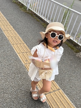 「アイテム（シャツ/ブラウス）」を使った、そっちゃんさん（キッズ・70cm）の夏コーディネート